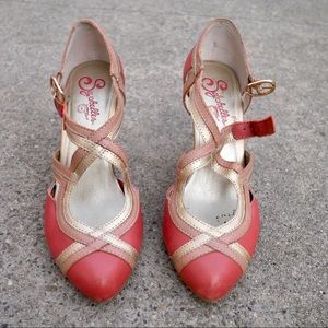 Seychelles pink & gold heels